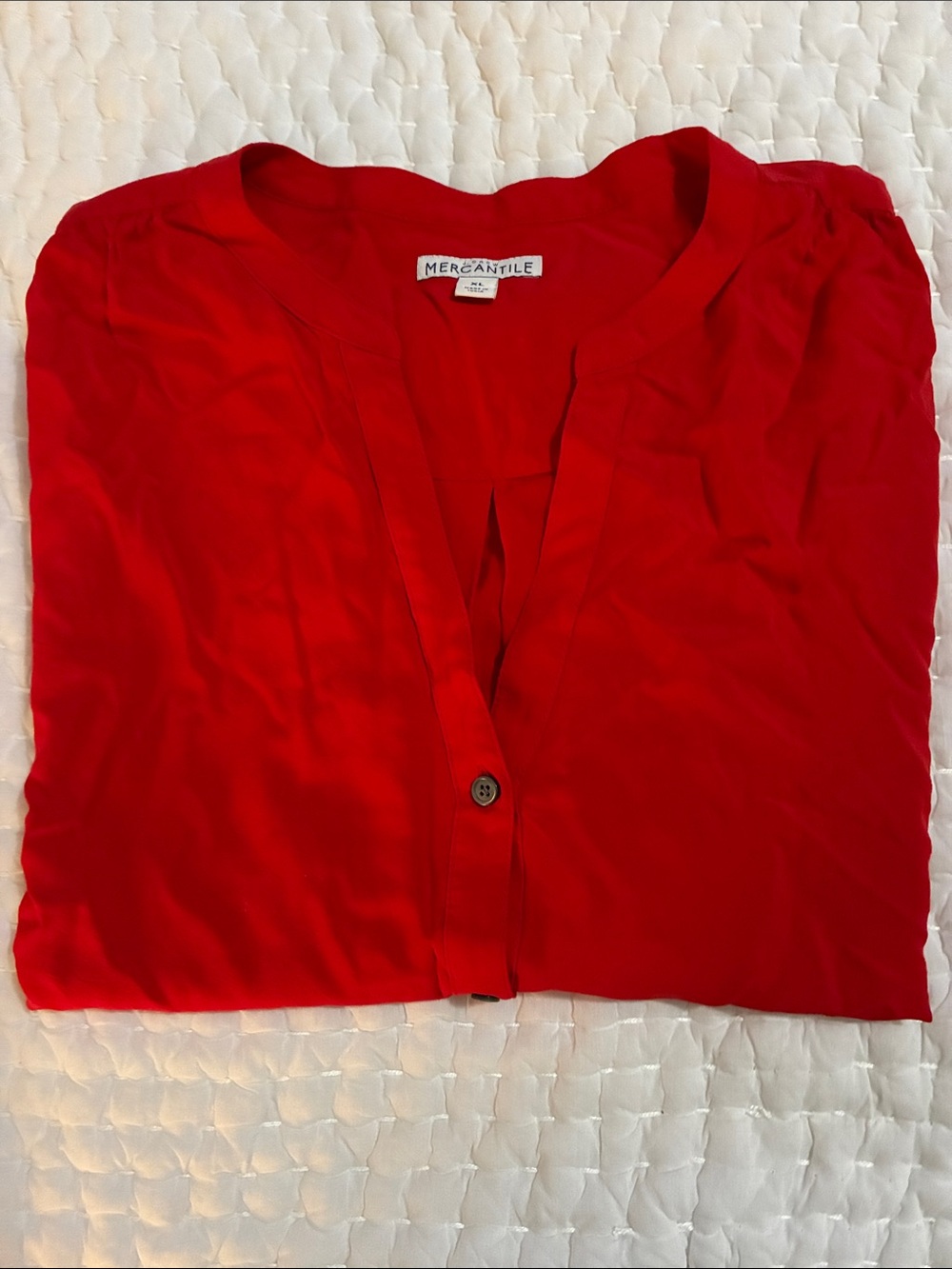 J. Crew Bright Red Button-Front Top